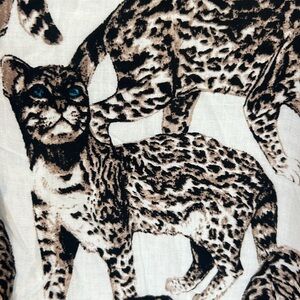 Super cool and stylish cheetah / tiger  / bengal cat tie-neck  top